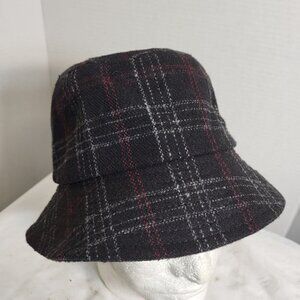 Arianna by Howard's Black Plaid Bucket Hat cap